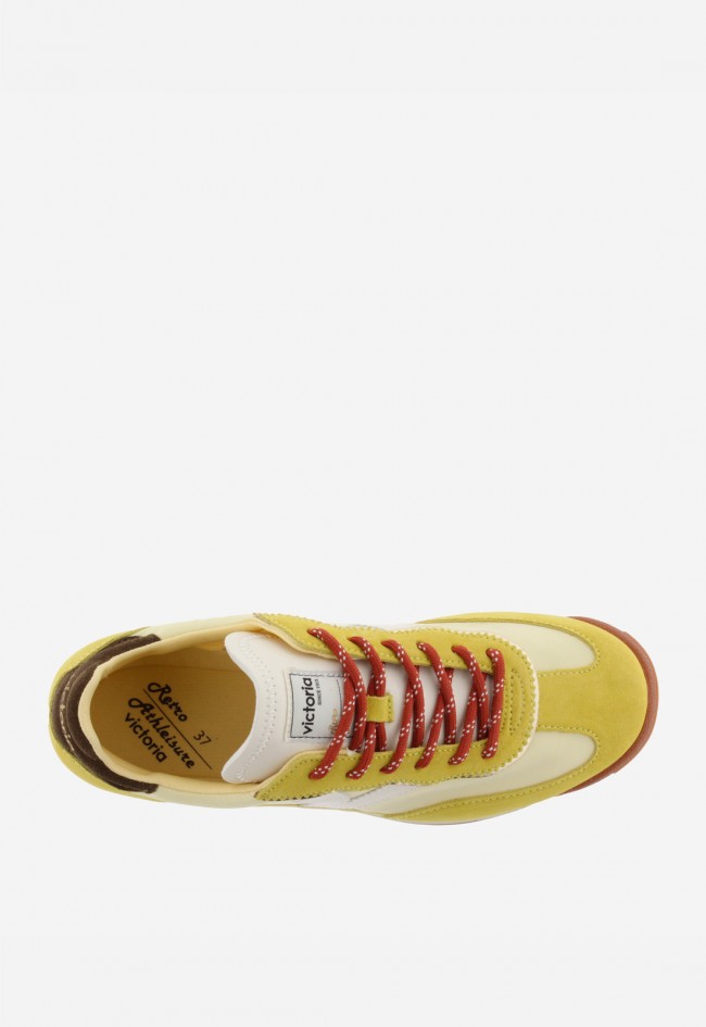 Sneakers retro Victoria Saturno para mujer en nylon y serraje con suela dentada