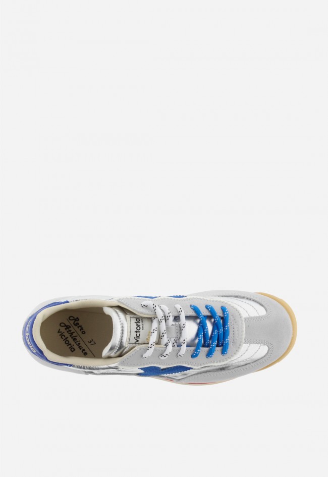 Sneakers retro Victoria Saturno para mujer metalizadas con doble cordón y suela dentada