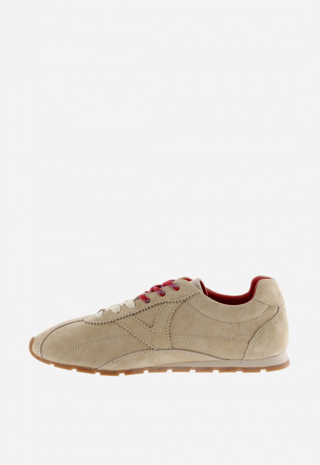 Sneakers Victoria Aster para mujer en serraje con doble cordón y suela dentada