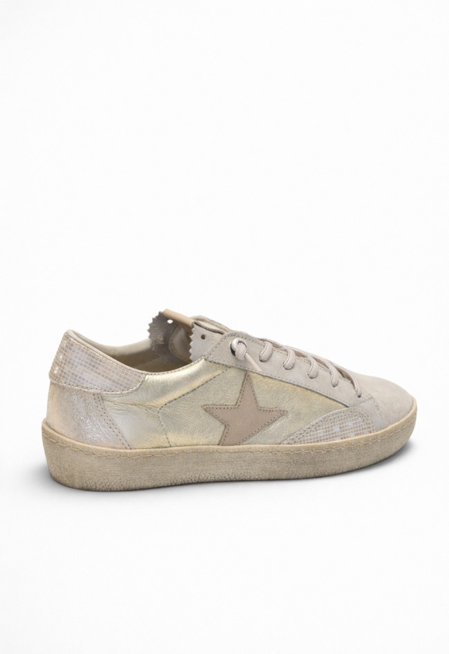 Zapatillas Cetti C-1342 Saturno Champagne de piel con estilo casual sofisticado