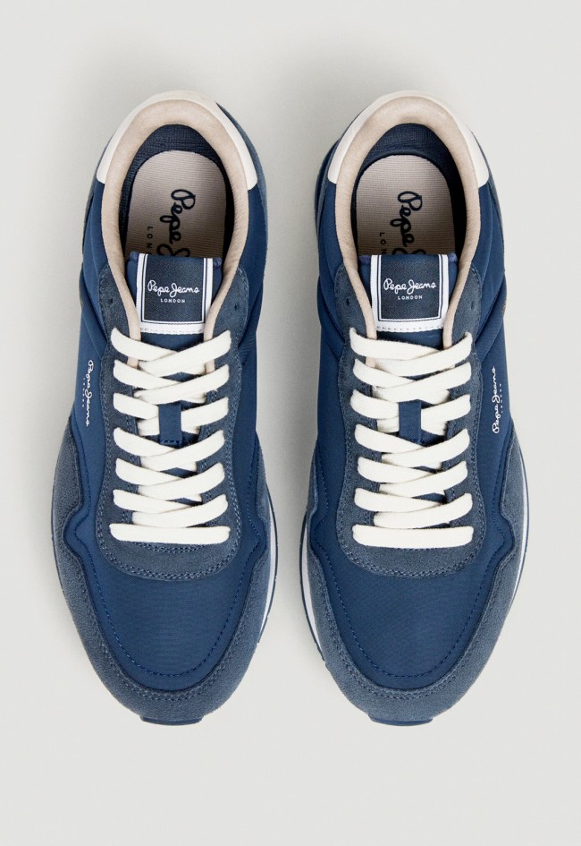 Zapatillas Pepe Jeans pms400037 de hombre en piel y ante con estilo running urbano