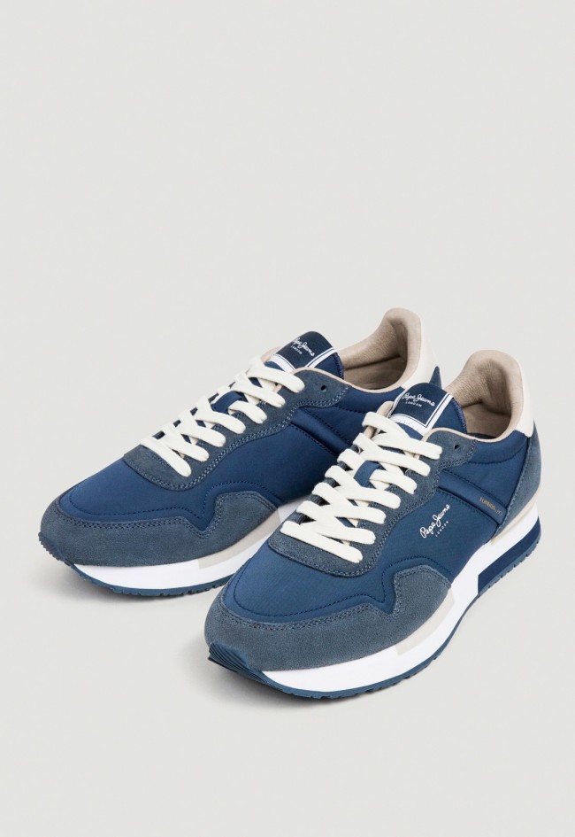 Zapatillas Pepe Jeans pms400037 de hombre en piel y ante con estilo running urbano