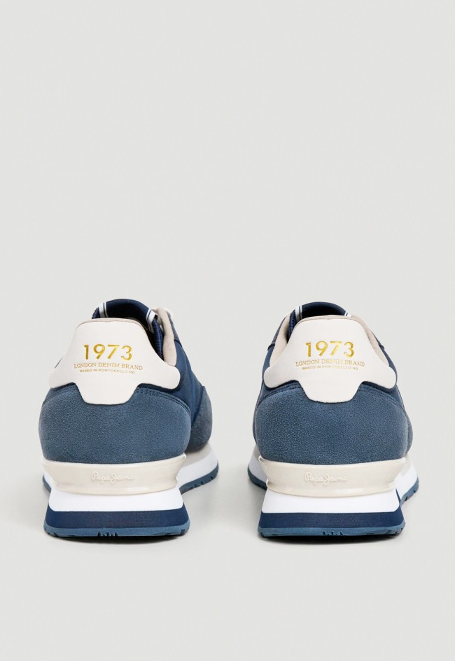 Zapatillas Pepe Jeans pms400037 de hombre en piel y ante con estilo running urbano