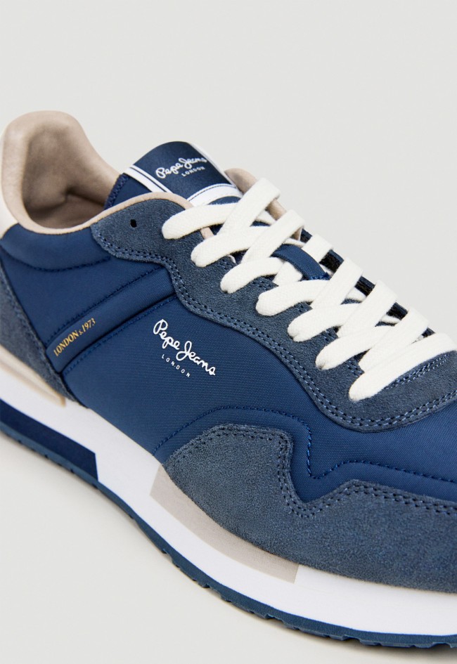 Zapatillas Pepe Jeans pms400037 de hombre en piel y ante con estilo running urbano