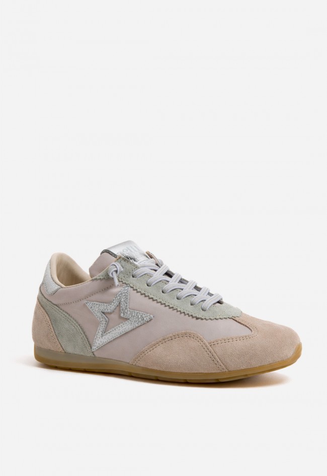Zapatillas de mujer Cetti C-1259 en piel y textil beige