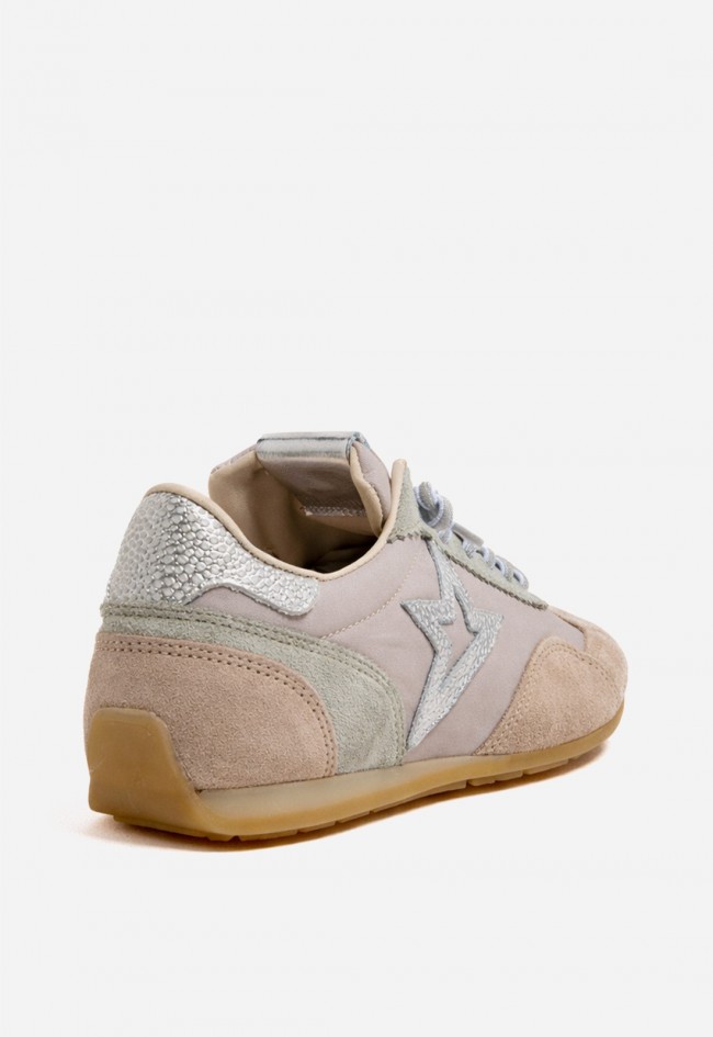 Zapatillas de mujer Cetti C-1259 en piel y textil beige