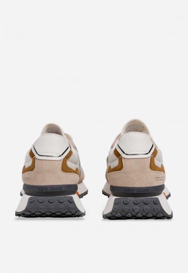 Zapatillas Pepe Jeans pms600023 de hombre en piel beige con diseño deportivo urbano