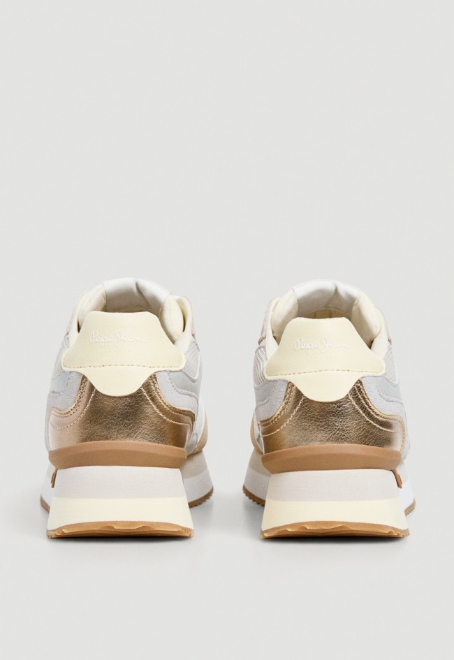 Zapatillas deportivas Pepe Jeans PLS600041 para mujer en beige con plataforma
