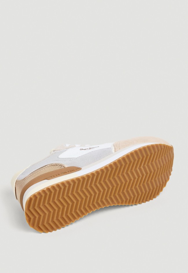 Zapatillas deportivas Pepe Jeans PLS600041 para mujer en beige con plataforma