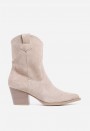 Botín cowboy de mujer Niko Amore de piel modelo 20192 en color taupe, de inspiración western y diseño atemporal.