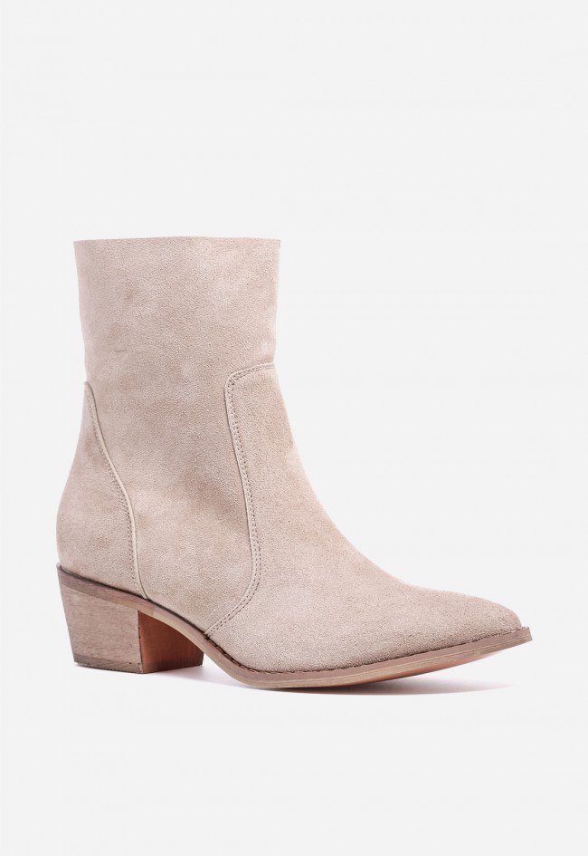 Botín cowboy de mujer en piel taupe Niko Amore 20193 – estilo campero cómodo y elegante