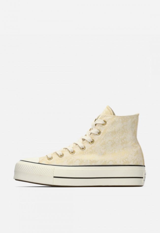 Converse Chuck Taylor All Star Lift de mujer – plataforma alta en golden view con estilo premium