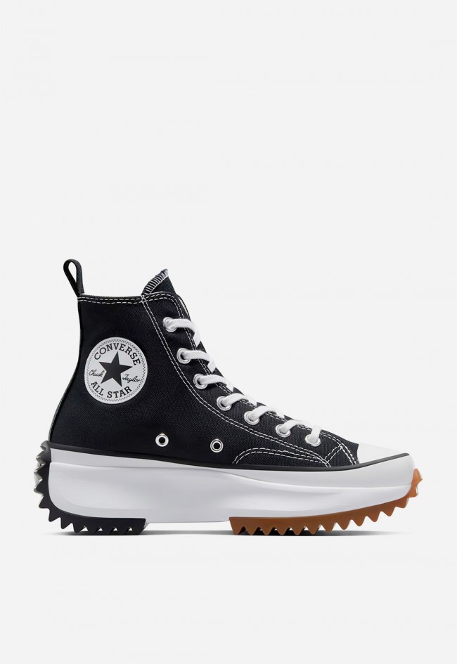 Deportivo de mujer negro Converse run star hike canvas platform -black/white/gum