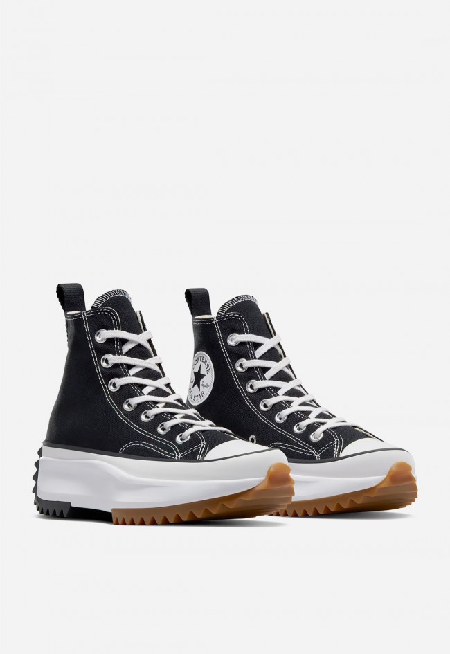 Deportivo de mujer negro Converse run star hike canvas platform -black/white/gum