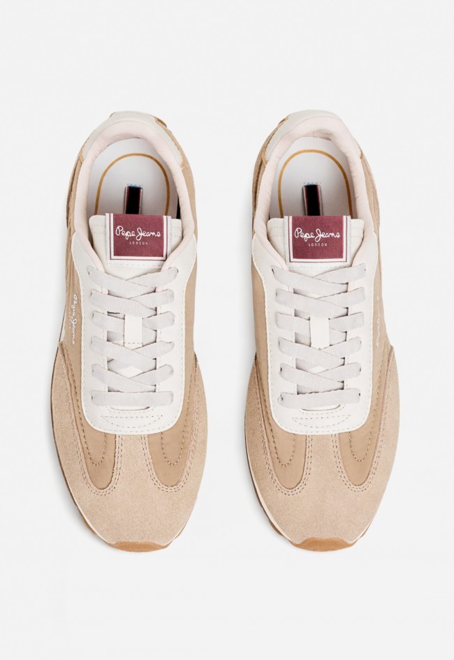 Zapatillas retro Pepe Jeans Jane Subtle beige con estilo casual atemporal