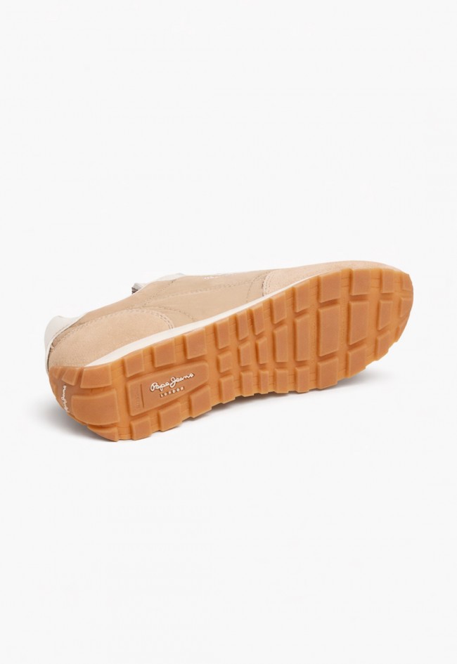 Zapatillas retro Pepe Jeans Jane Subtle beige con estilo casual atemporal