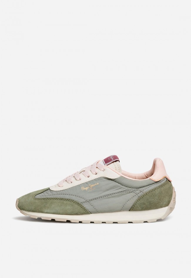 Zapatillas deportivas de mujer retro Pepe Jeans Jane Subtle verdes con estilo vintage