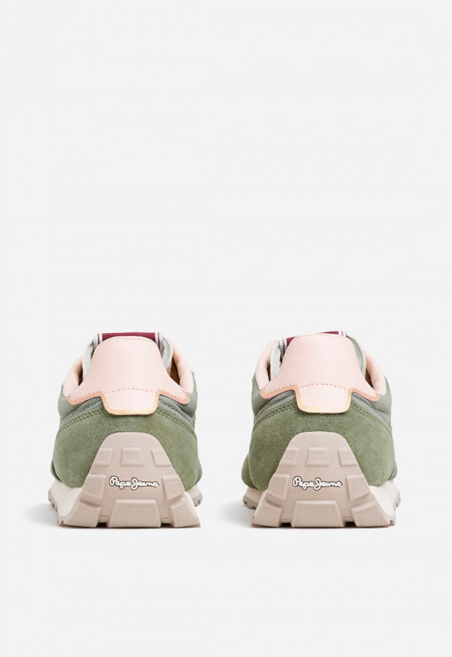 Zapatillas deportivas de mujer retro Pepe Jeans Jane Subtle verdes con estilo vintage