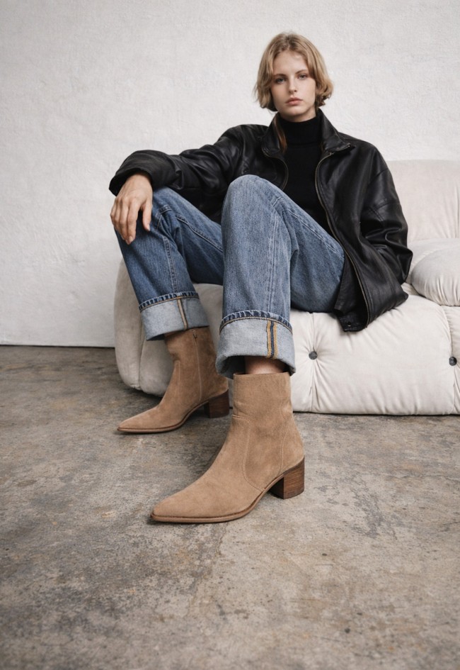 Botín cowboy de mujer en piel camel Niko Amore 20193 – estilo campero cómodo y elegante