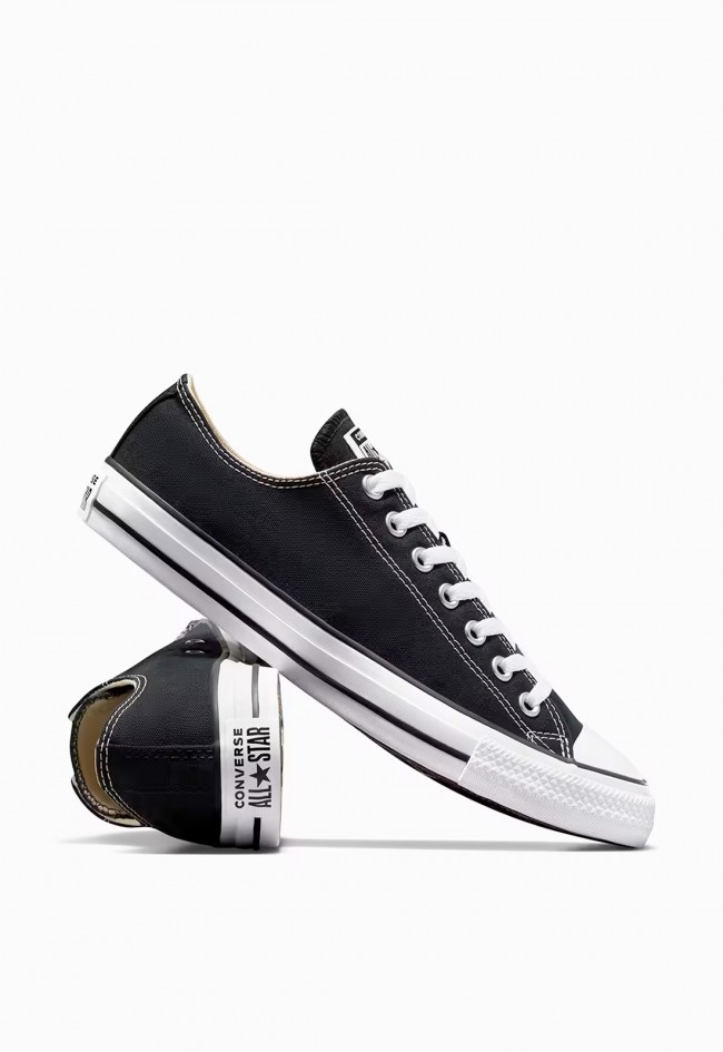 Converse Chuck Taylor All Star Classic negro hombre – zapatillas bajas icónicas corte ancho