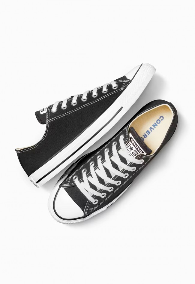 Converse Chuck Taylor All Star Classic negro hombre – zapatillas bajas icónicas corte ancho