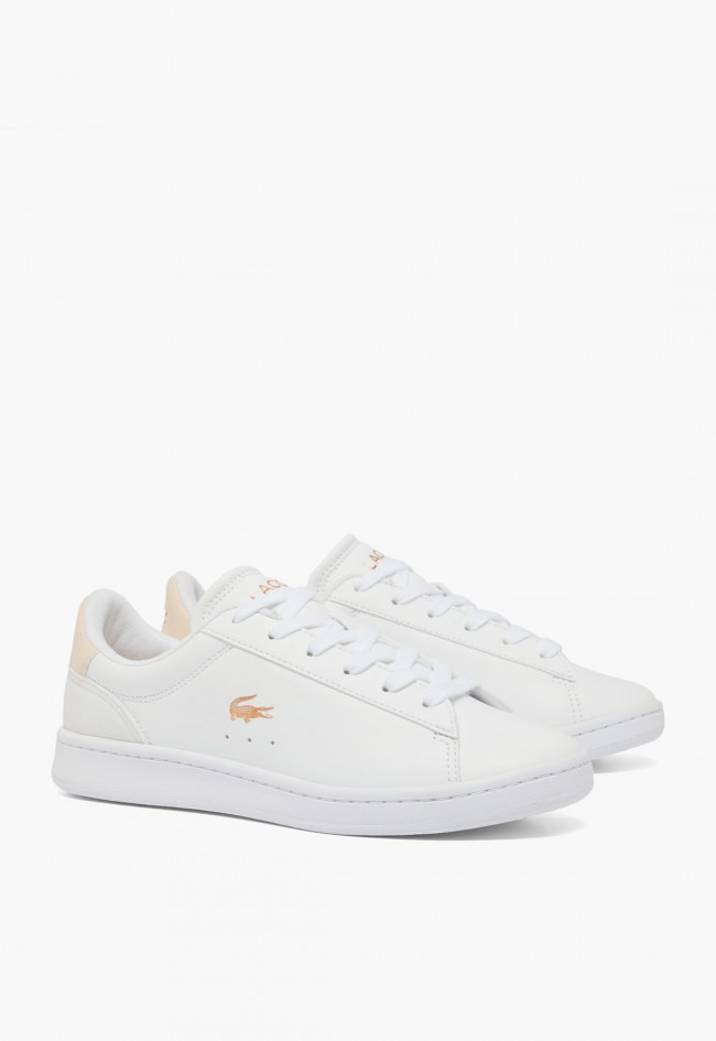 Lacoste Carnaby Set Junior Blush mujer – zapatillas blancas con detalles oro rosa