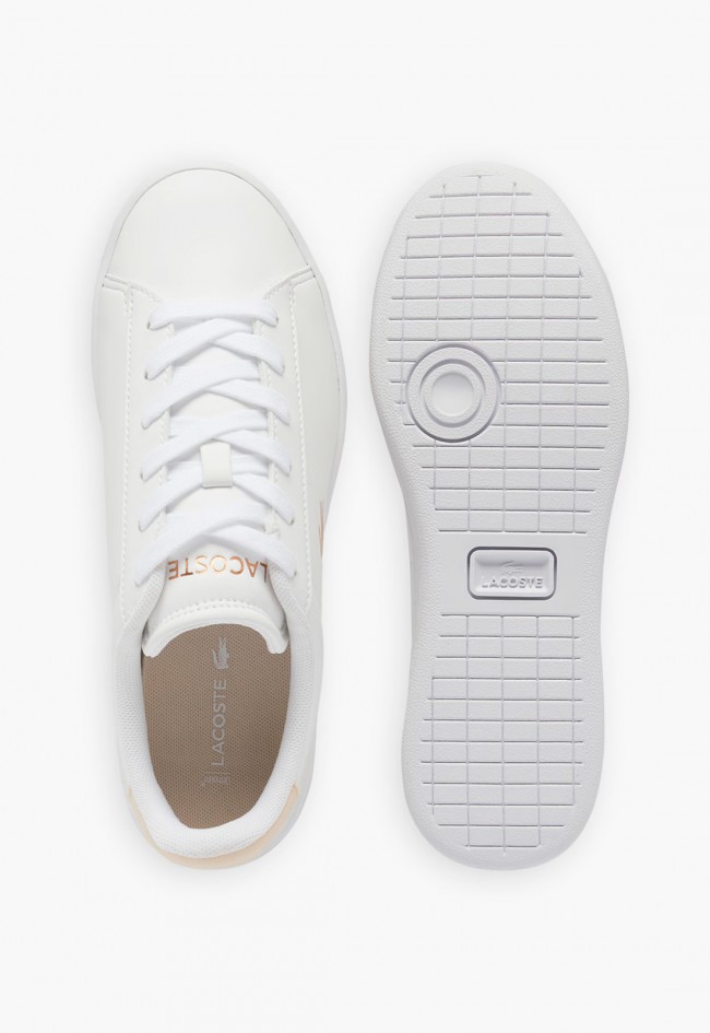 Lacoste Carnaby Set Junior Blush mujer – zapatillas blancas con detalles oro rosa