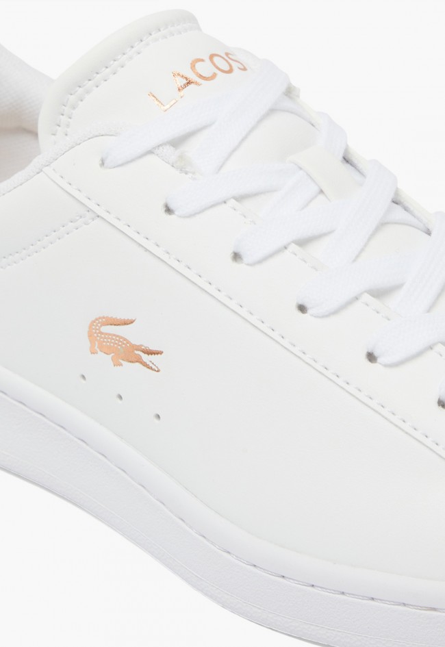 Lacoste Carnaby Set Junior Blush mujer – zapatillas blancas con detalles oro rosa