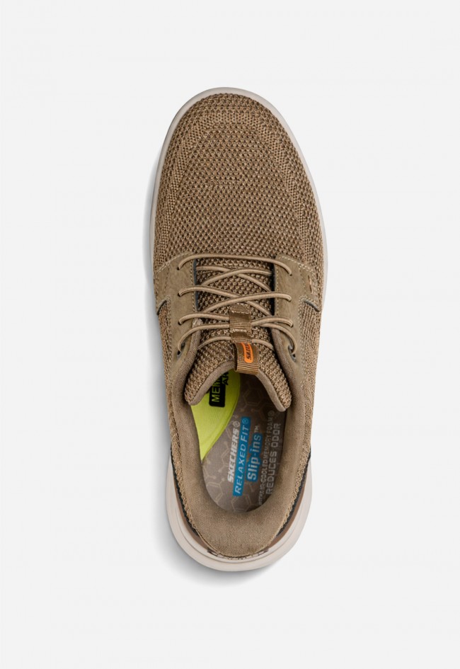 Zapatillas de hombre Skechers Slip-Ins Relaxed Fit Sterling taupe – manos libres y confort premium