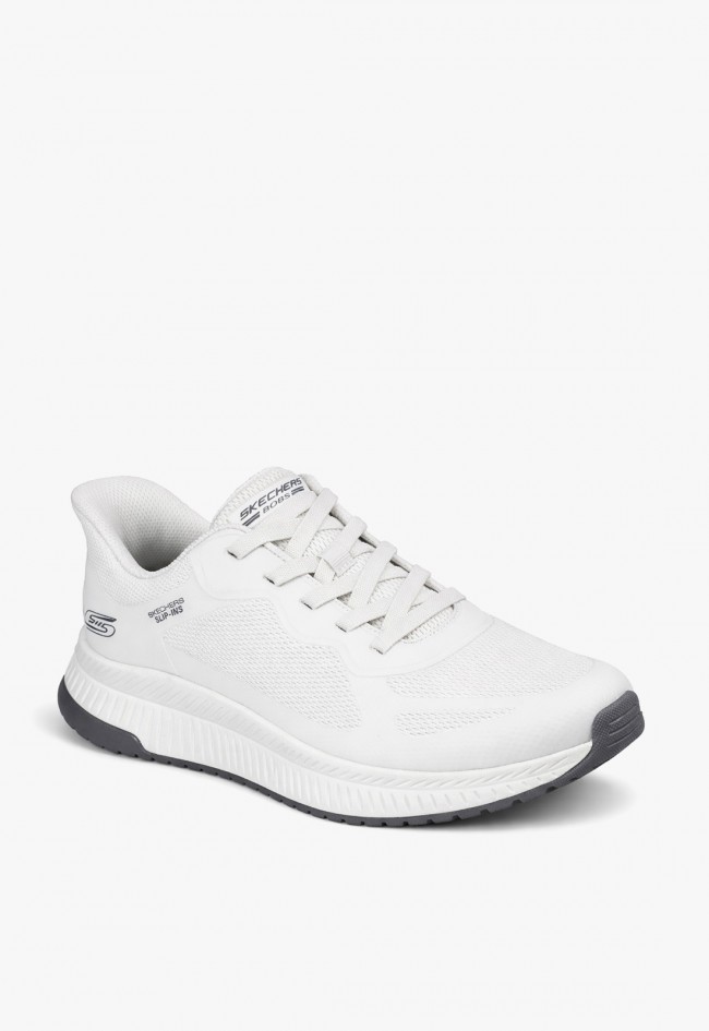 Zapatillas de hombre Skechers Slip-Ins Bobs Squad 4 blancas – manos libres y máximo confort diario