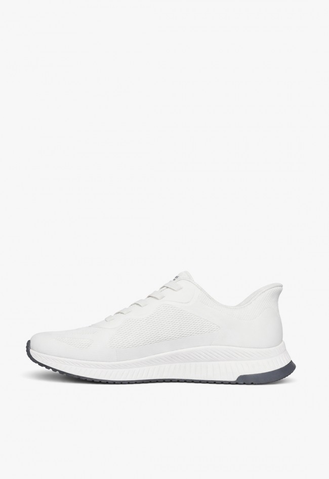 Zapatillas de hombre Skechers Slip-Ins Bobs Squad 4 blancas – manos libres y máximo confort diario