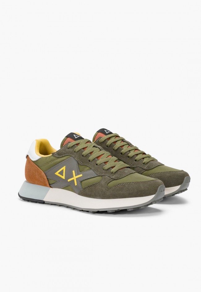 SUN68 Jaki 2.0 Solid kaki Hombre – Sneaker Urbana en Tonos Naturales con Contraste