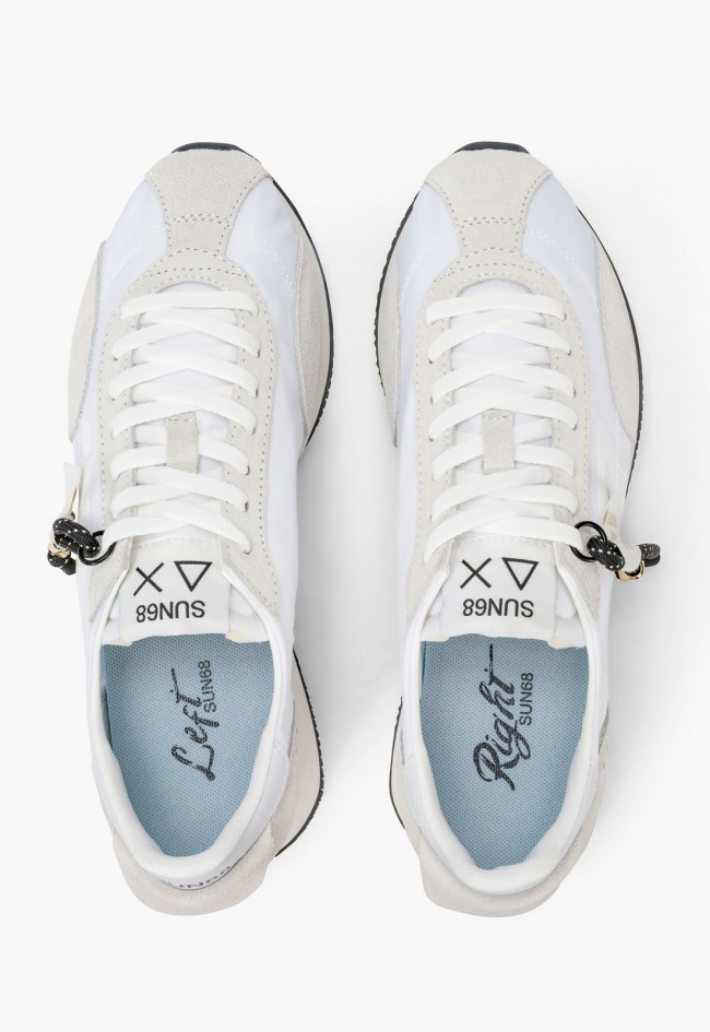 SUN68 Easy Runner Woman Mujer – Sneaker Blanca Premium con Toque Chic Deportivo