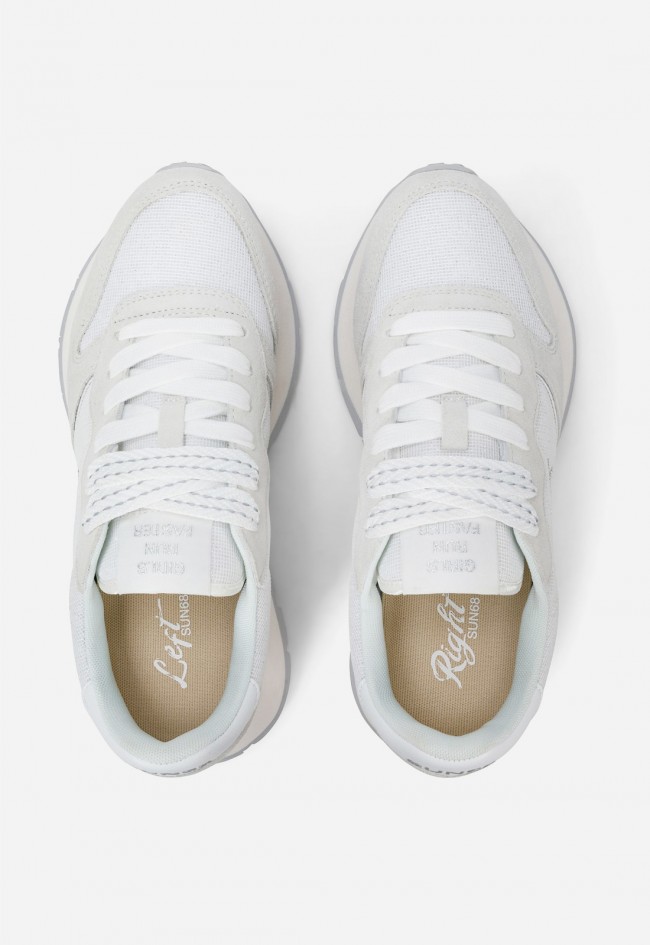 Zapatillas SUN68 Ally glitter blancas – brillo sutil y estilo urbano femenino