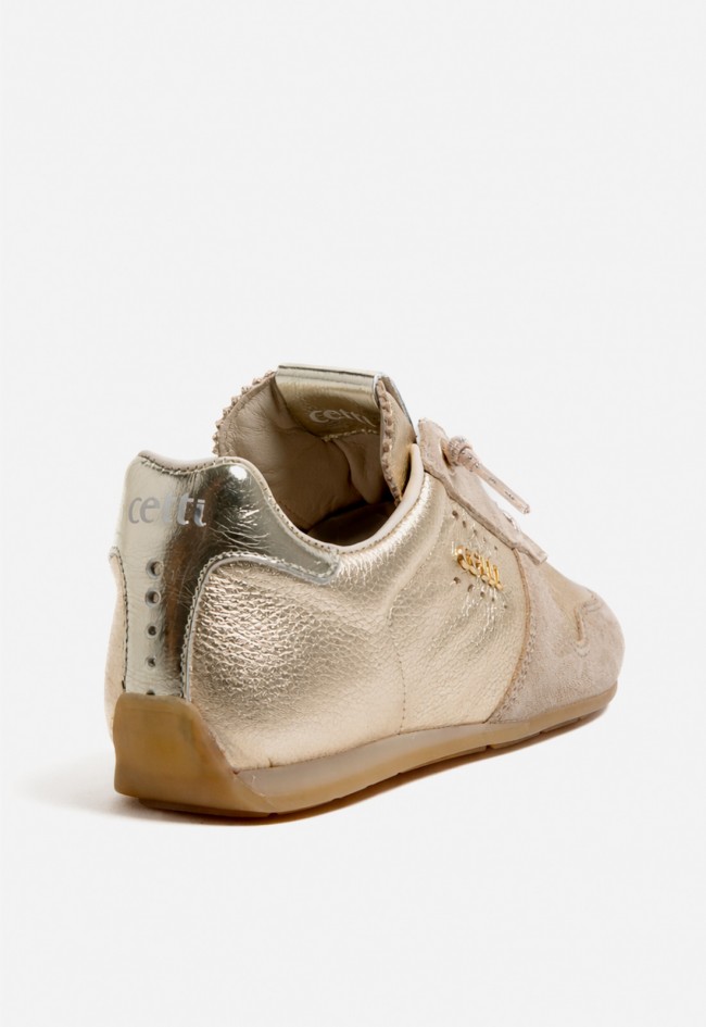 Zapatillas Cetti C-1379 piel dorada – brillo retro y diseño artesanal exclusivo