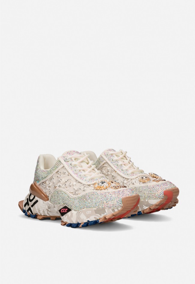 Zapatillas Exé 2025-20 piel blanca con brillantes – sparkle urbano irresistible