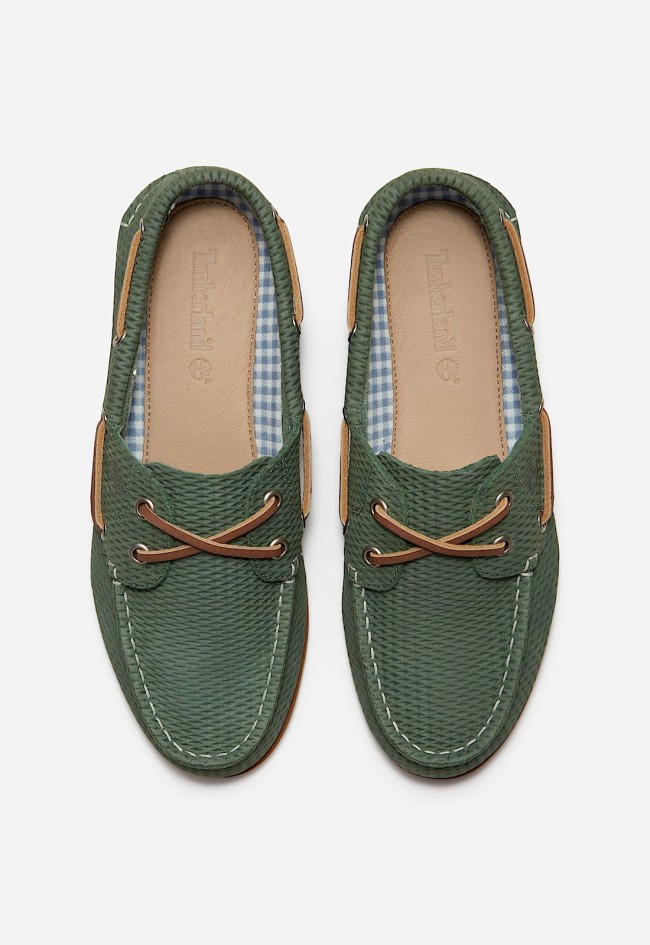 Zapato Náutico Timberland mujer verde – cuero premium y estilo marinero atemporal