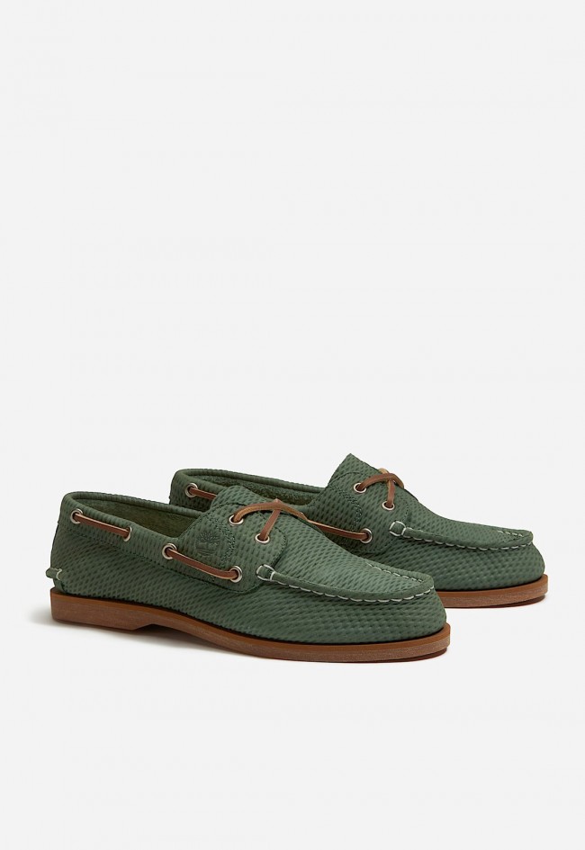 Zapato Náutico Timberland mujer verde – cuero premium y estilo marinero atemporal