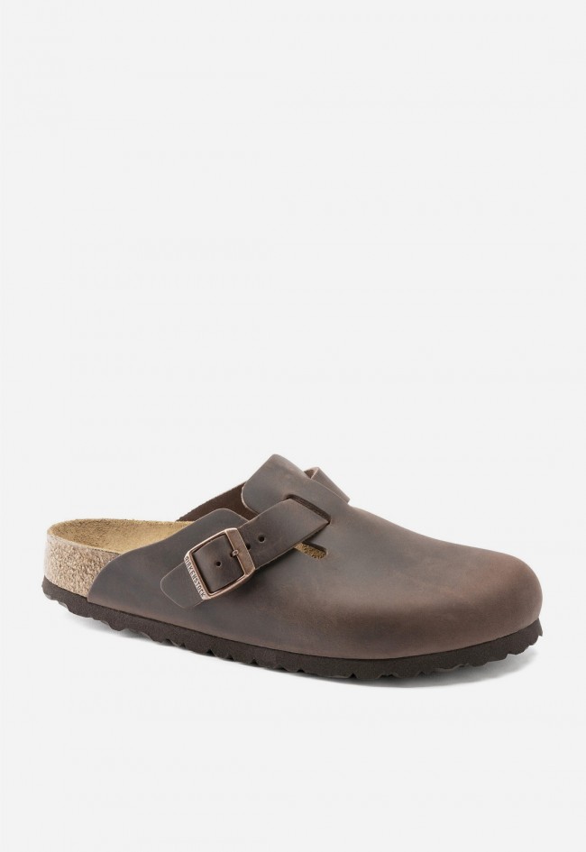Zueco Birkenstock Boston Hombre en Piel Engrasada – Icono Casual con Confort Anatómico