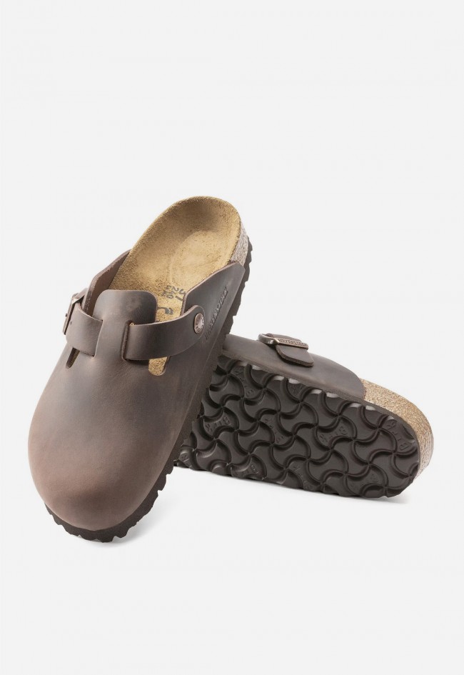 Zueco Birkenstock Boston Hombre en Piel Engrasada – Icono Casual con Confort Anatómico