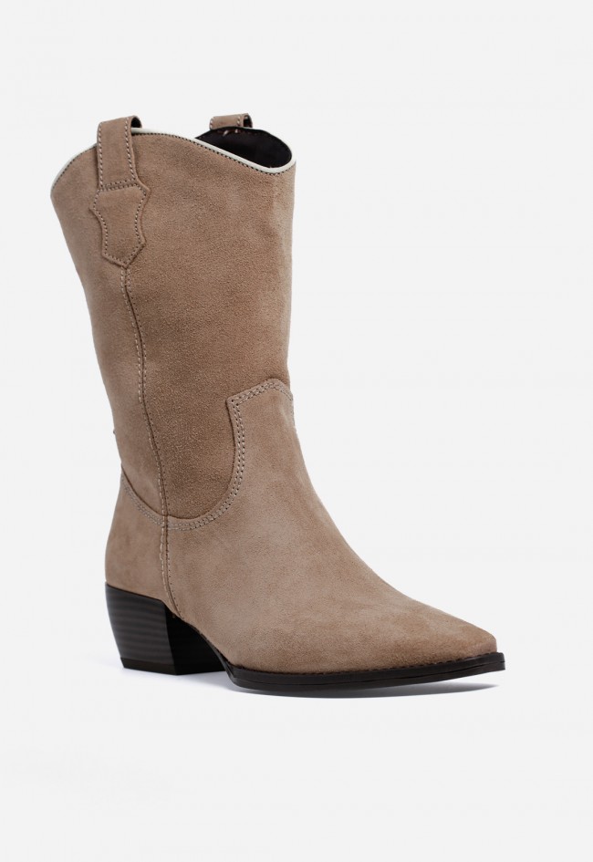 Bota Cowboy Mujer GLO Orlinda 7476 en Piel Color Arena