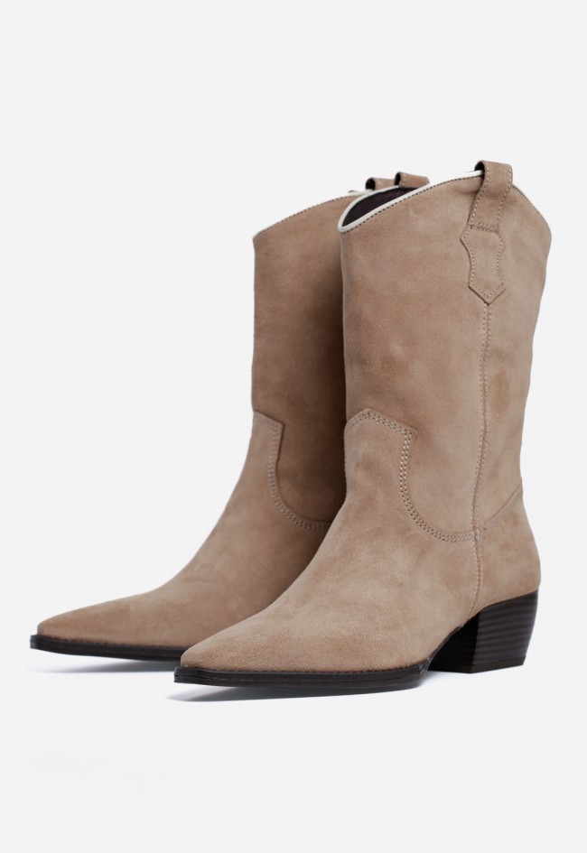 Bota Cowboy Mujer GLO Orlinda 7476 en Piel Color Arena