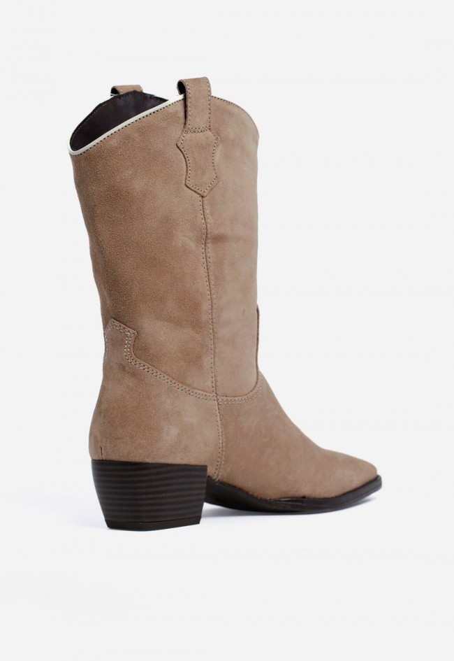 Bota Cowboy Mujer GLO Orlinda 7476 en Piel Color Arena