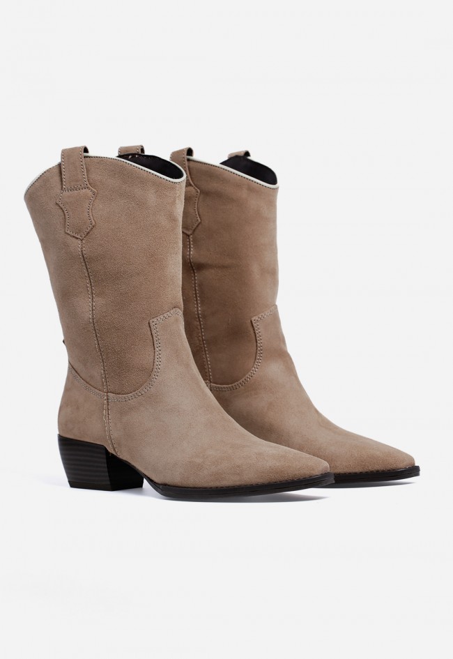 Bota Cowboy Mujer GLO Orlinda 7476 en Piel Color Arena