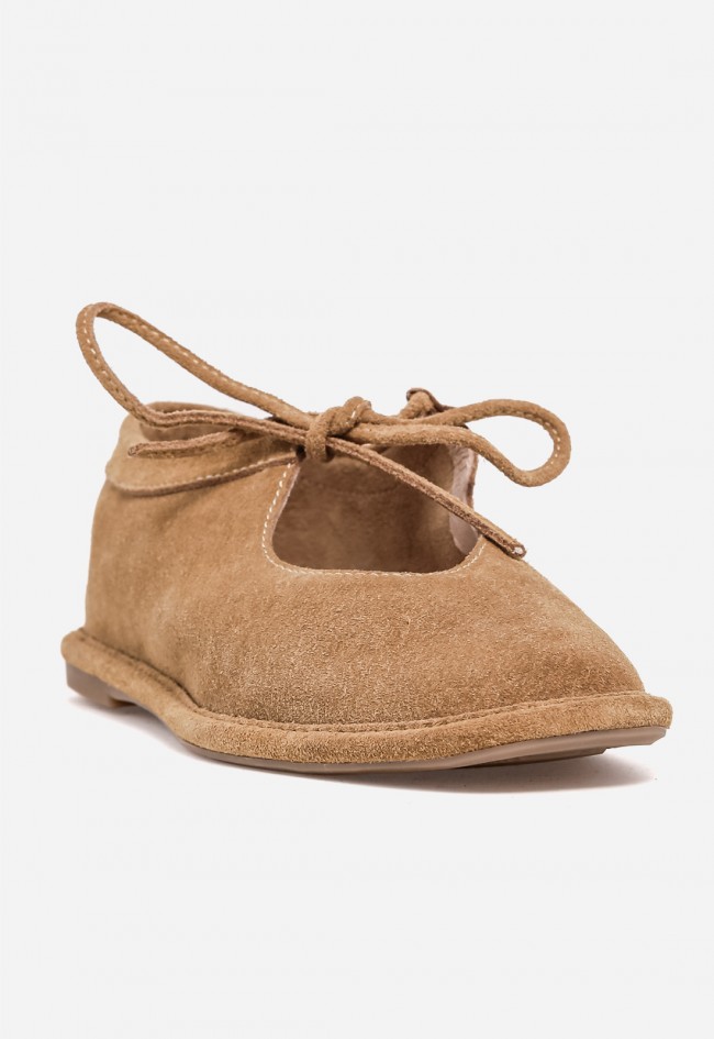 Bailarina de Piel Mujer TOP3 SF1568 Camel – Diseño Minimalista Flexible y Cómodo