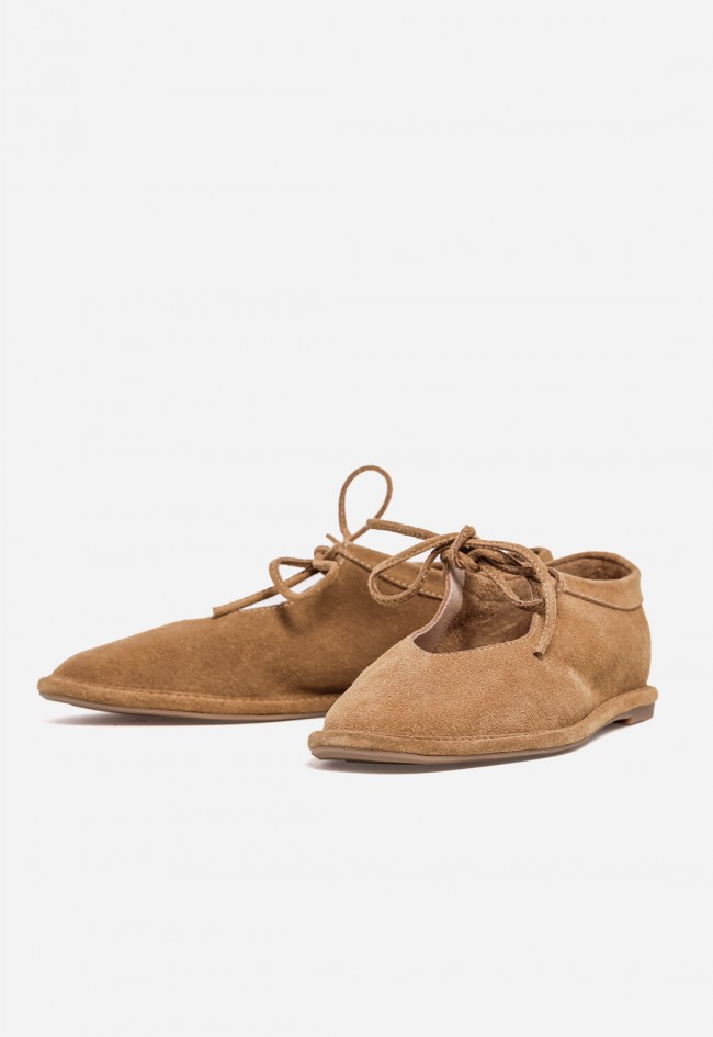 Bailarina de Piel Mujer TOP3 SF1568 Camel – Diseño Minimalista Flexible y Cómodo