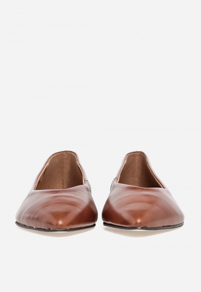 Bailarina de piel mujer VAS 8821 color cuero – Básica elegante y muy cómoda