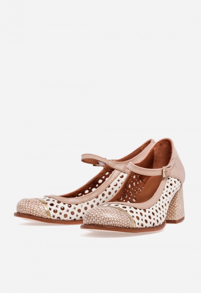 Zapato retro calado mujer Nemonic 2506 – piel elegante y cómodo