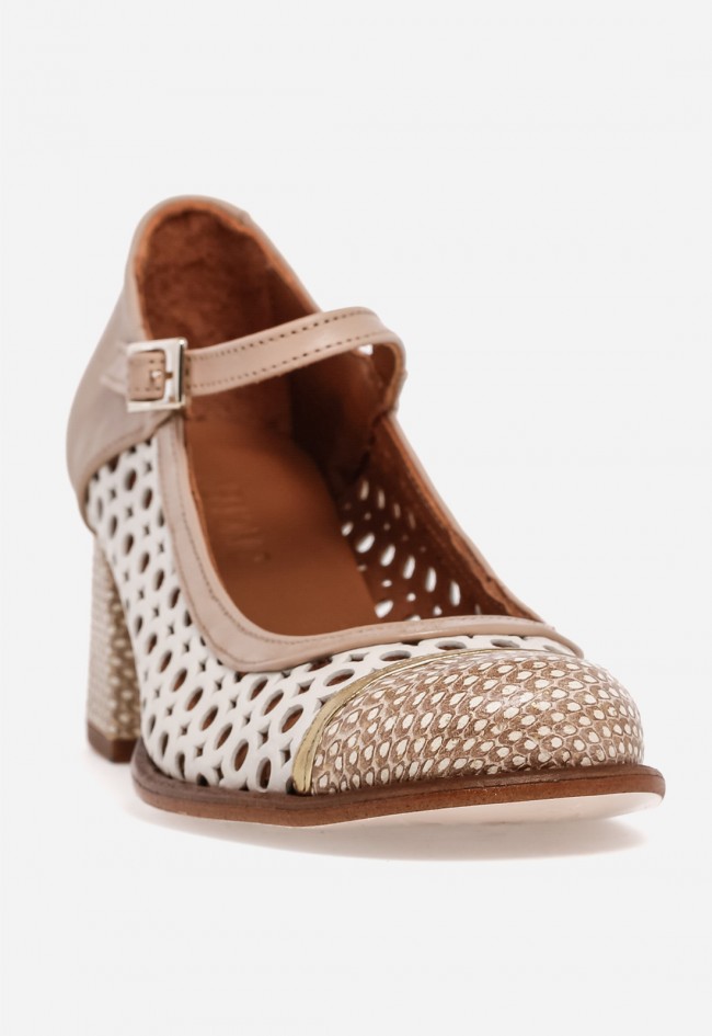 Zapato retro calado mujer Nemonic 2506 – piel elegante y cómodo