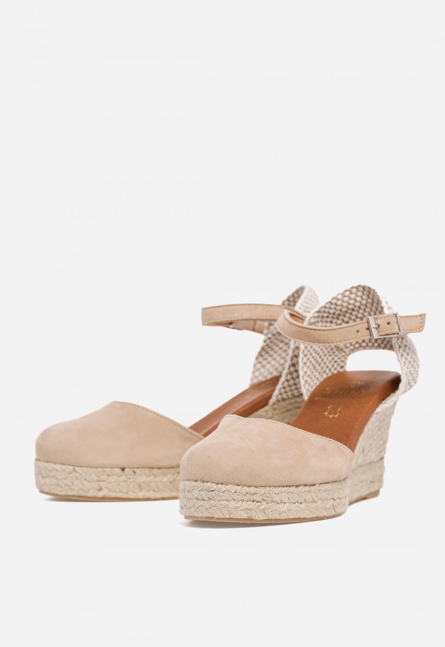 Alpargata de cuña mujer Shiny 6003 taupe – estilo natural y cómoda